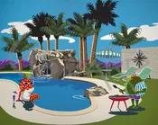 Retro Meals Backyard BBQ by Michael Godard