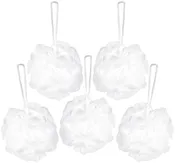 5-Pack BRUBAKER Cosmetics Premium Bath & Shower Sponge - Exfoliating Body Pouf - with String for Hanging