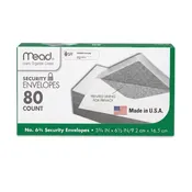 Mead No. 6-3/4 Security Envelopes, 80-count, Wholesale