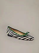 Black/Off_White Zebra Viola Pony Hair Ballet Flats | Women's Shoes | J.McLaughlin