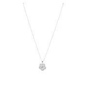 Adeline pave outline pendant necklace - silver