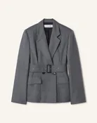 BELTED JACKET IN WOOL FLANNEL