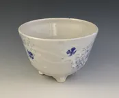 Blue &amp; white footed bowl #1