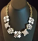 J Crew Rhinestone Cluster Necklace