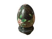Decorative Floral Cloisonné Egg with Stand