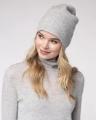 100% Cashmere Easy Ribbed Beanie