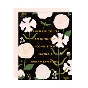 Girl w/ Knife - Infinitely Iconic Bitch Greeting Card (gold foil)