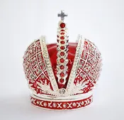 All Jeweled  Crown Trinket Box Handmade with Austrian Crystals & Enamel
