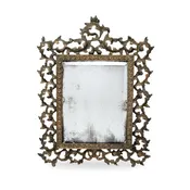 19th C. Louis XV Rococo Cast Iron Vanity Mirror