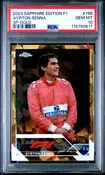 2023 Topps Chrome Sapphire Formula 1 Ayrton Senna SP Gold 14/50 PSA 10