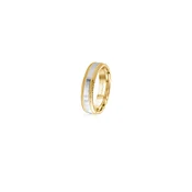 14K White Gold 14K Yellow Gold Gold Plated Satin Finish Wedding Band 6.0mm