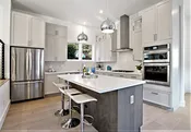 Eclipse Greensboro Door Arctic Paint and Stonehenge Stain Solid Wood Finish. Burlingame, California