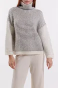 BI-COLOR CHUNKY FUNNEL NECK