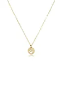 16" Necklace Gold Paw Print Small Gold Disc [N16GPPSMGD]