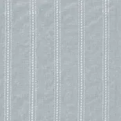 Aqua White Embroidered Stripe Drapery Fabric