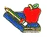 JKM Small Textbook & Apple and Pencil Applique (Iron & Stick On)