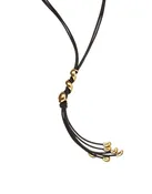Collier long en cuir avec spirale dorée