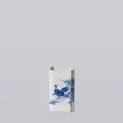 1920s Blue & White Porcelain Pheasant Square Vase