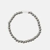 14k 5mm Silver Bead Bracelet