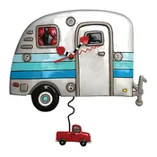 Happy Campers Pendulum Whimsical Clock