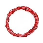 22 AWG Wire By-The-Foot: Red/White Stripe