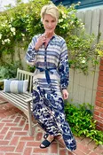 Aloe Shirt Dress - Rampicante Blue