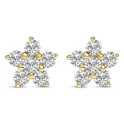 10K Gold 1/2 Cttw Lab Grown Diamond Star Stud Earrings