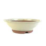 11" Footed Bowl Bonsai Pot - Cream