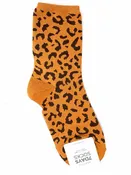 7DAYSSOCKS Women's Caramel Crew Cotton Blend Leopard Socks