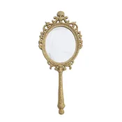 Embossed Metal Framed Hand Mirror