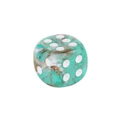 12mm Round Corner Mini Dice - Oxi-Copper With White Dots