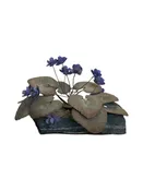 Flowers By Demetrios "African Violet" 1975 Vintage Metal Sculpture