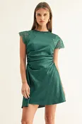 Adelyn Rae Jordyn Asymmetric Hem Rushed Mini Dress