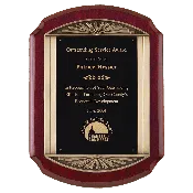 11" x 15" Piano Finish Plaque with Antique Bronze Finish Frame Casting with Black LaserFX Engraving Plate