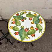 20” Italian Volcanic Table – Cactus on White