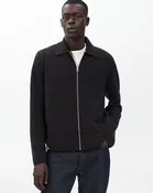 Melrose Full-Zip Windowpane Wool Sweater