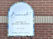Italian Lemon & Bleu Tile Acrylic Bridal Shower & Event Welcome Sign