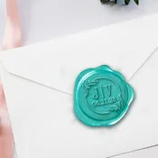 2 Initial Wedding Duogram with Date Adhesive Wax Seals #8023