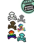 6 MINI STICKER BUNDLE - Patterned Crossbones