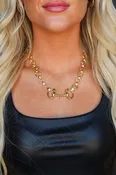 18" 18K Yellow Gold Plated Chunky Equestrian Bit Chain Necklace
