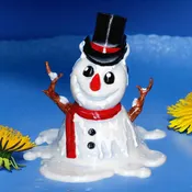 3D Printed Melting Snowman Pen Holder
