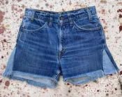 Vintage 70's Levi 646 modified side seam Cut Off Shorts, Talon 42 zip (JYJ0524-006)