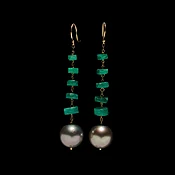 Art Deco Emerald and Pearl Earring