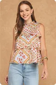 Amy Sleeveless Tiered Top