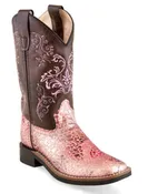 Old West Girls Pink Sparkly Cowgirl Boots