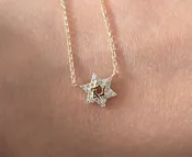 14k Gold Pave Star of David Bracelet