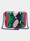 Downing Italian Python Leather Handbag City Lights