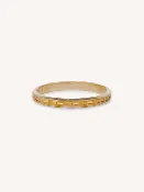 Art Deco 14k Yellow Gold Engraved Antique Band - Size 6.25