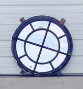 12 Pane Round Iron Mirror