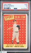 1958 Topps Mickey Mantle All Star HOF #487 PSA 3 New York Yankees